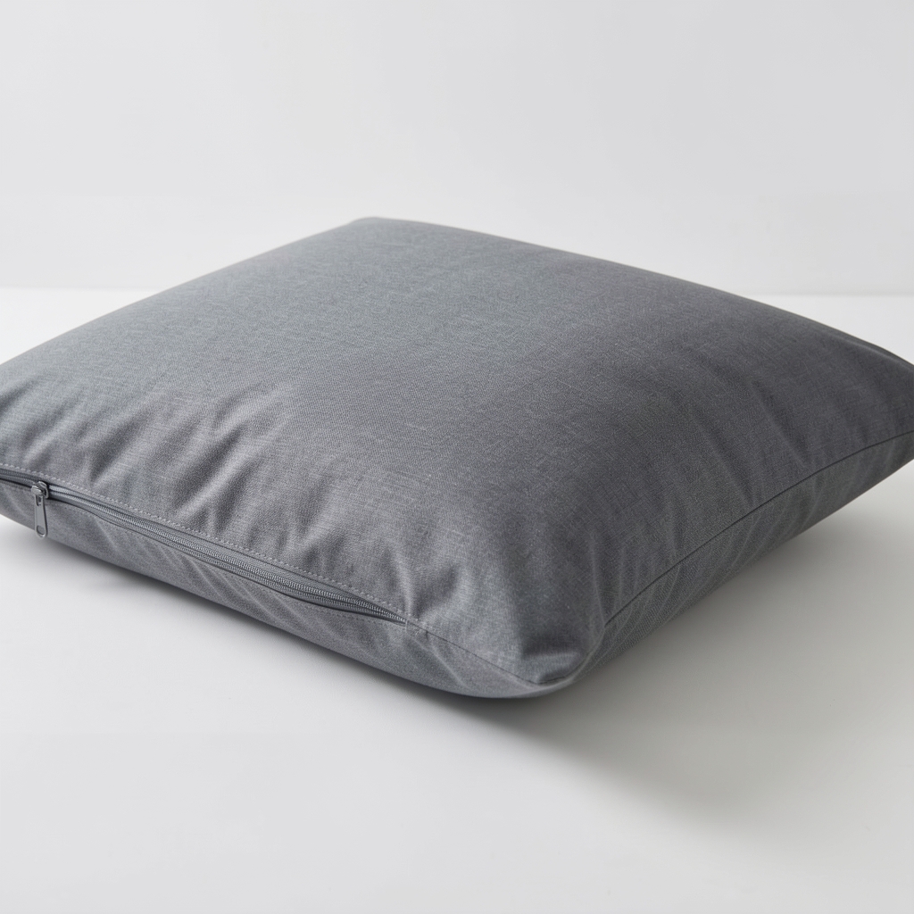 Funda de almohada en gris grafito con cierre de cremallera invisible